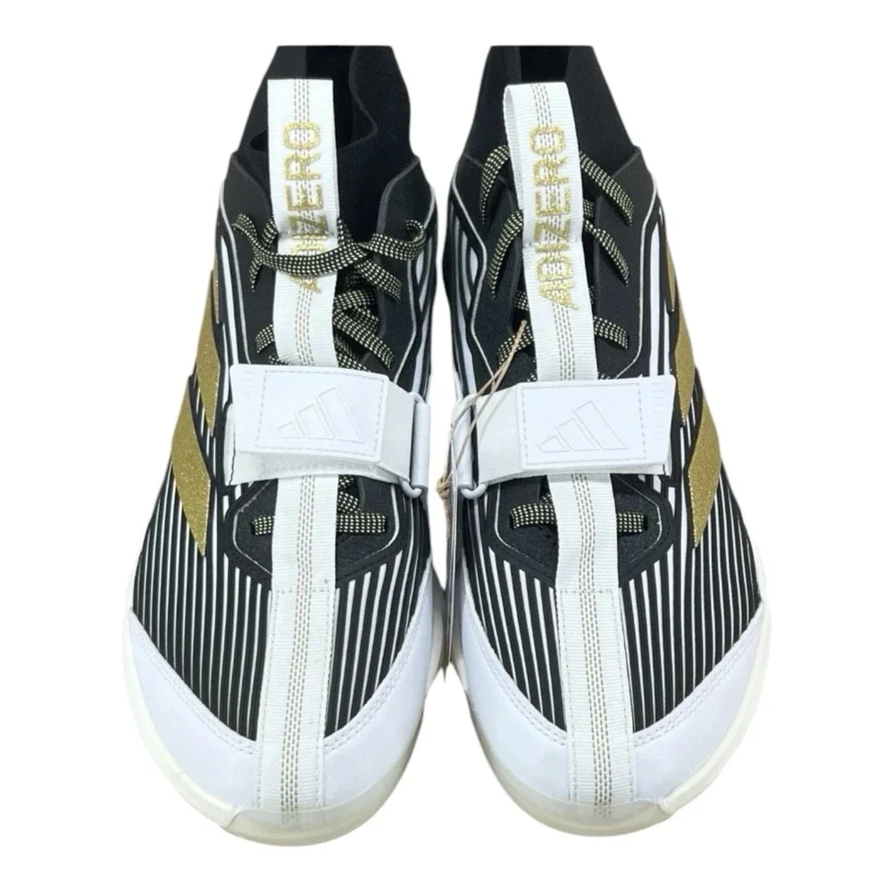 Size 13 - adidas Adizero Edge + TPU Black Gold Baseball Cleats JQ7464 Men's